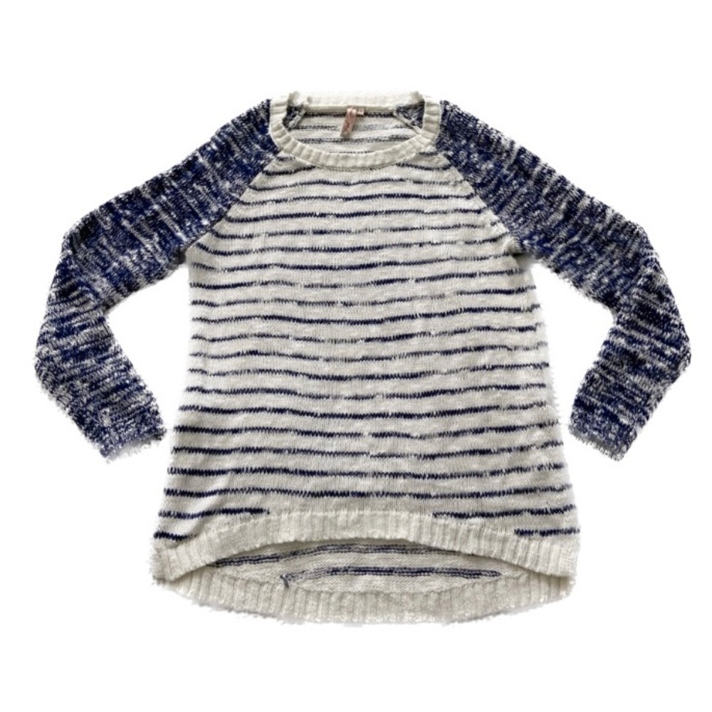 Red Camel Navy and White Striped Sweater- S